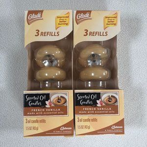 Glade French Vanilla Refills Scented Oil Candles Lot of 2